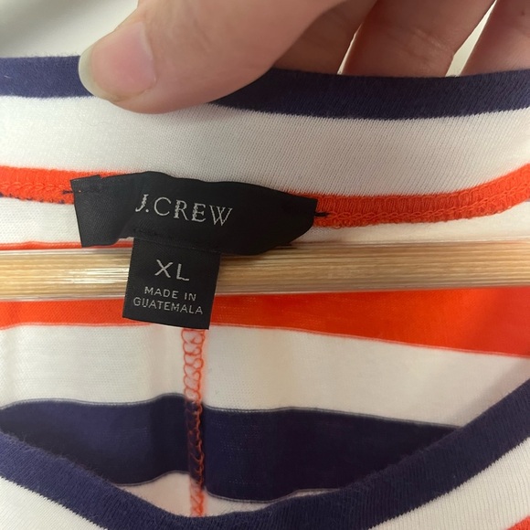 J.Crew T-shirt dress in stripe blue/orange/white size XL - Picture 3 of 5